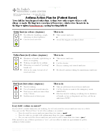 Asthma Action Plan