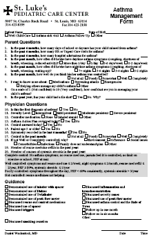 Asthma Management Form